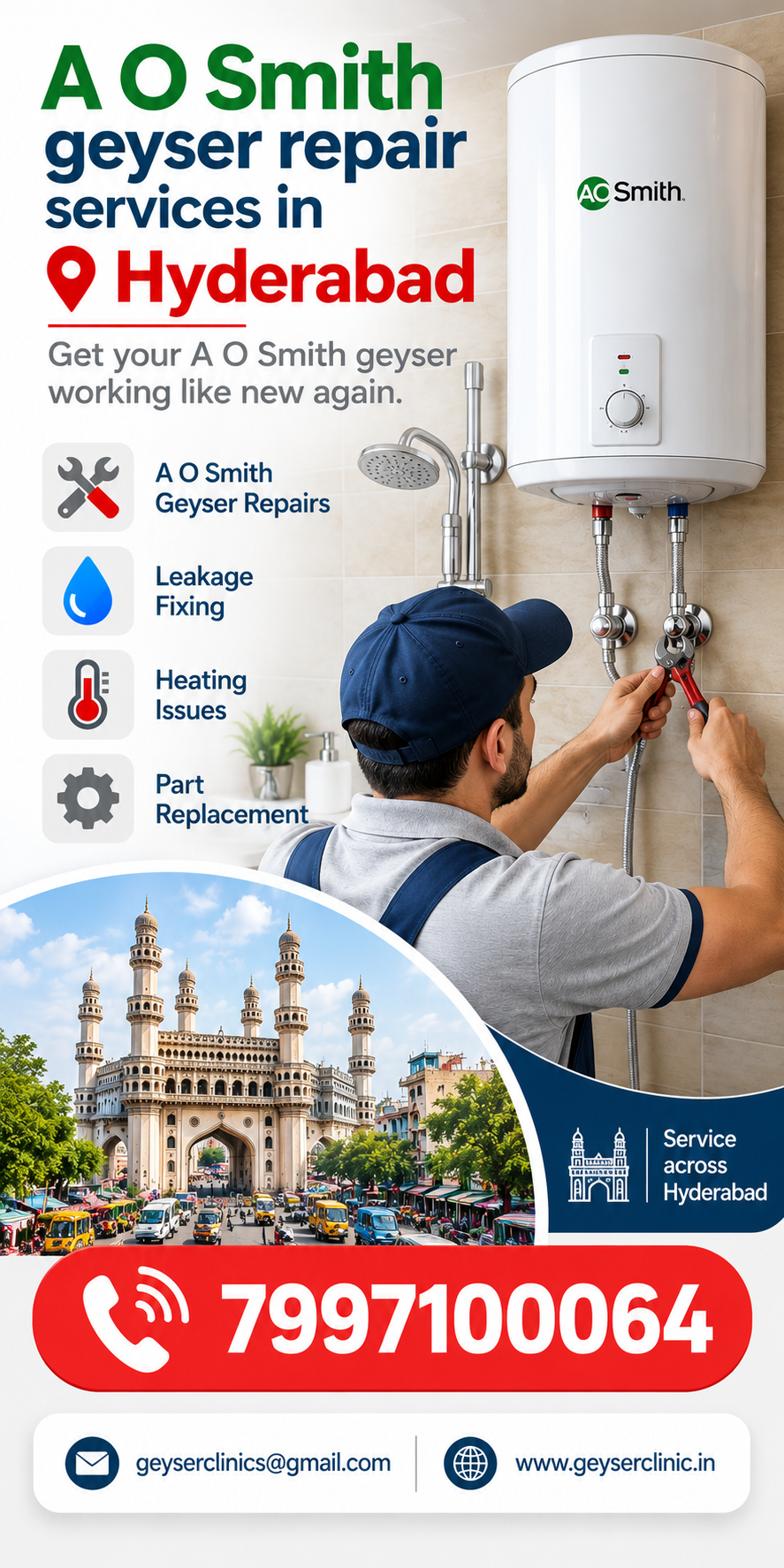 A O Smith geyser repair services in Hyderabad - GEYSER CLINIC