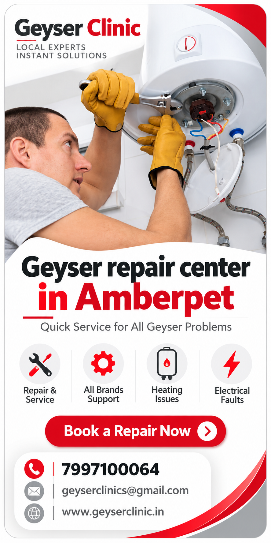 Geyser repair center in Amberpet - GEYSER CLINIC