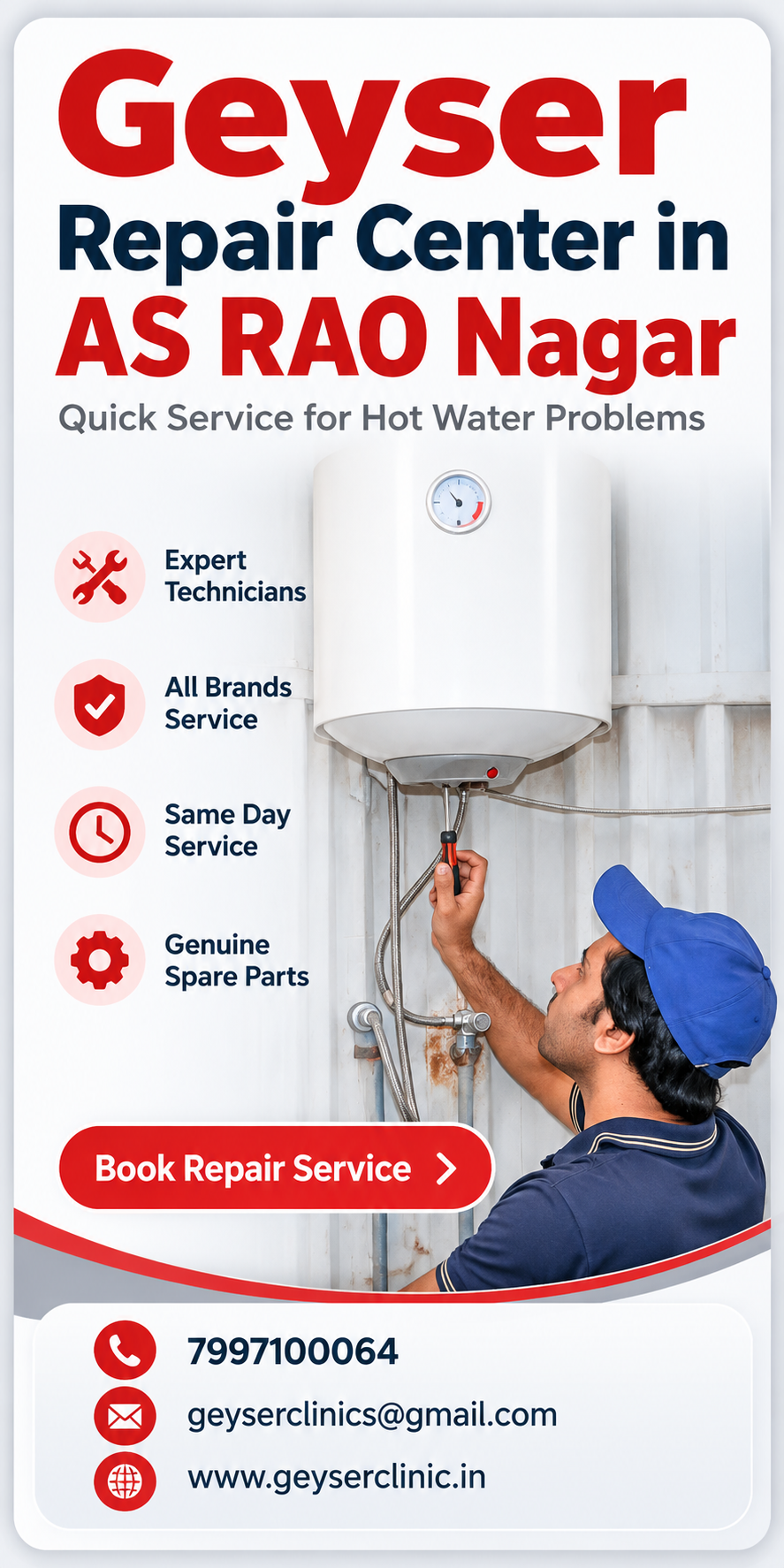 Geyser repair center in AS Rao Nagar - GEYSER CLINIC