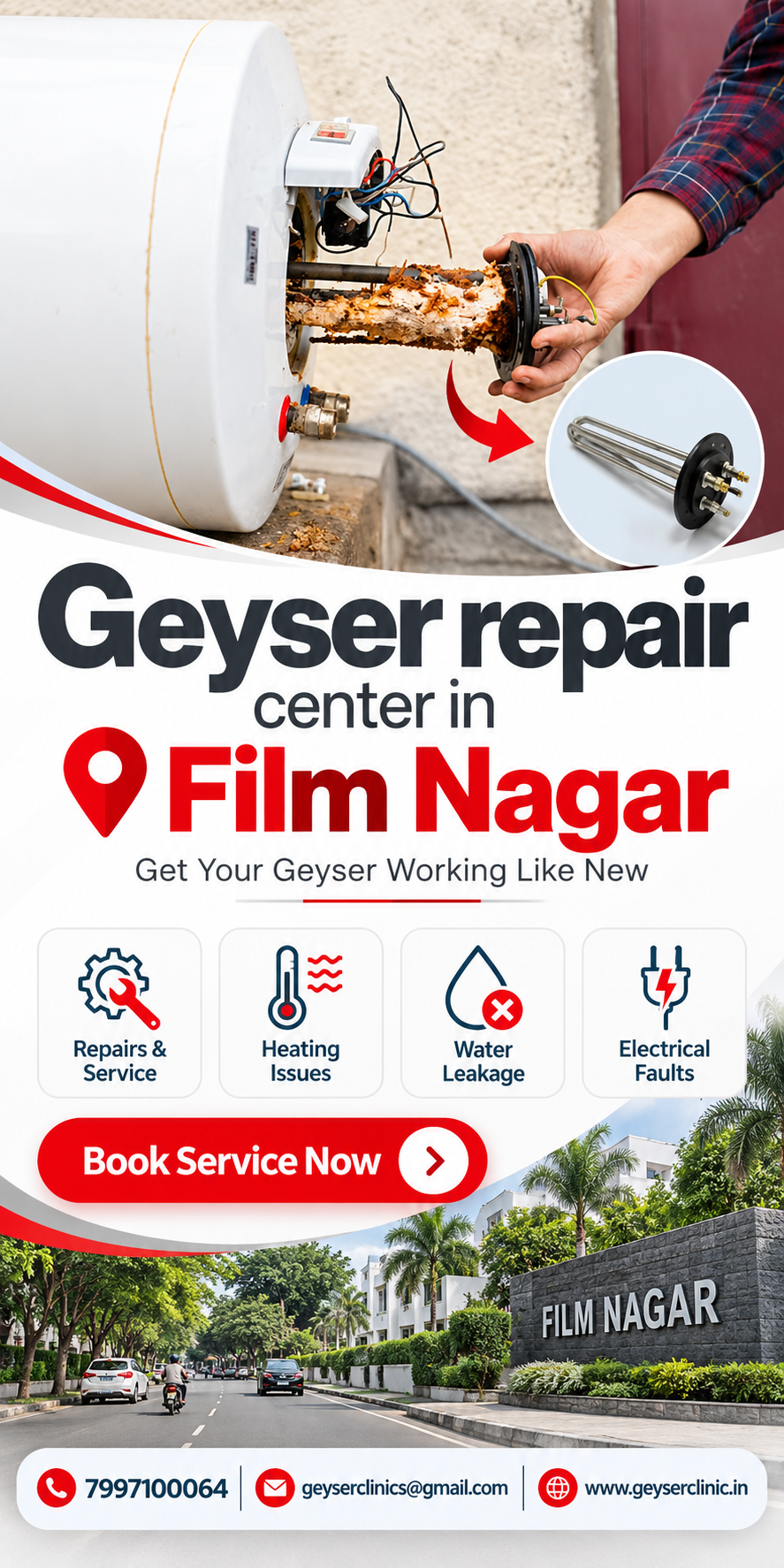 Geyser repair center in Film Nagar – GEYSER CLINIC