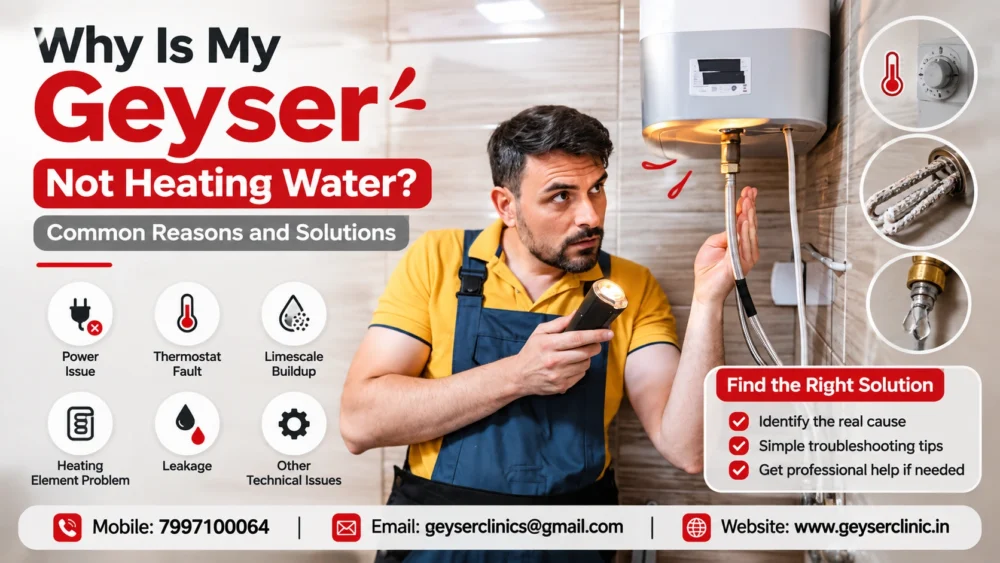 Geyser not heating water common reasons and solutions by GEYSER CLINIC