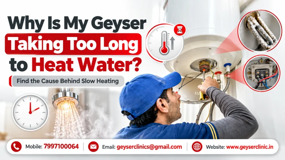 Electric geyser taking too long to heat water troubleshooting by GEYSER CLINIC