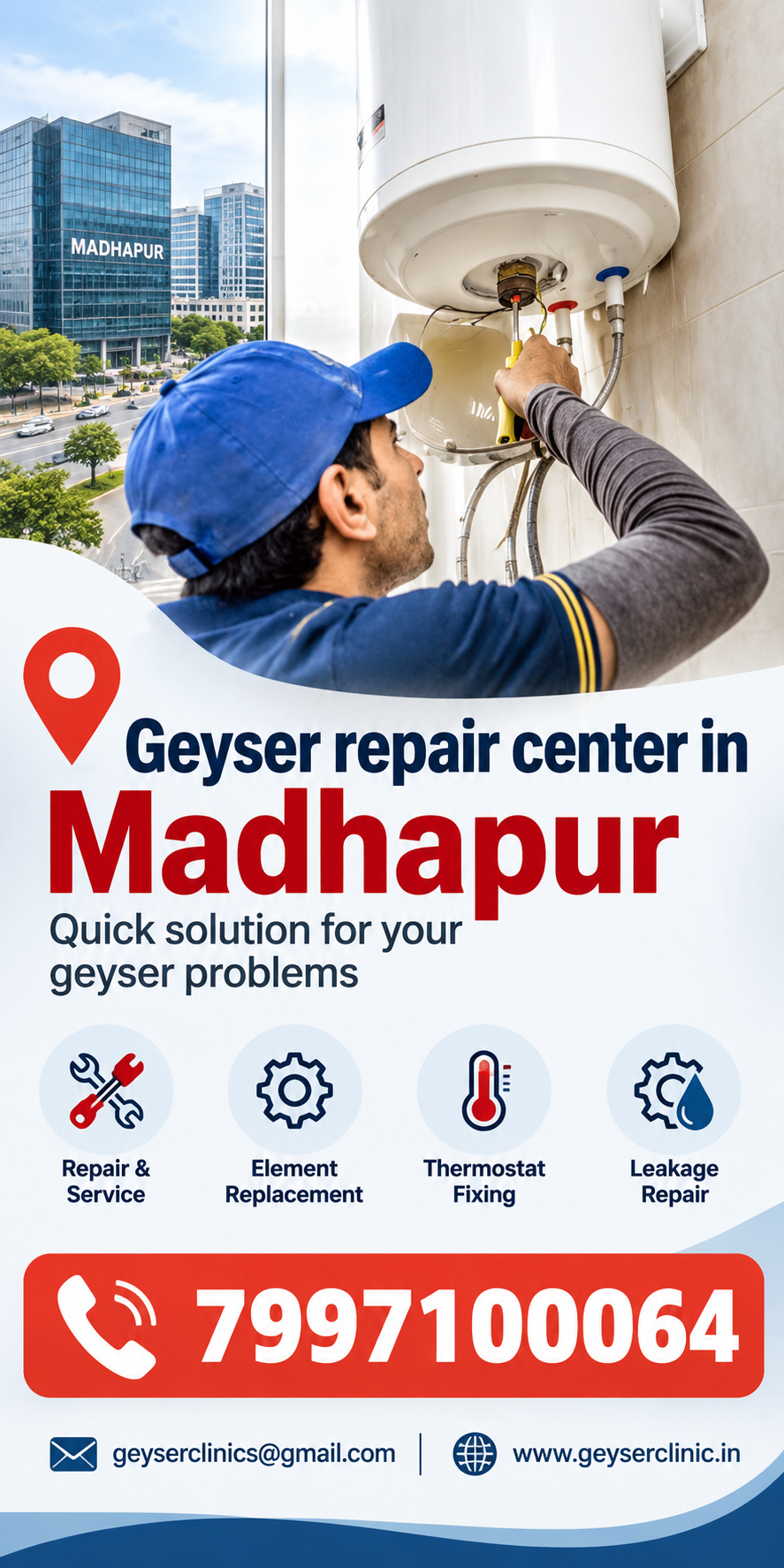 Geyser repair center in Madhapur – GEYSER CLINIC