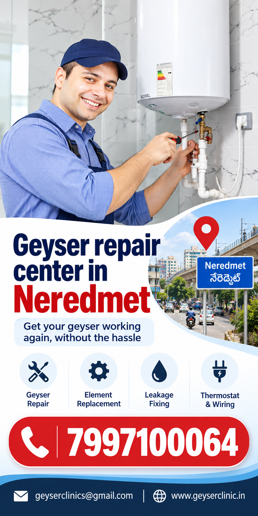 Geyser repair center in Neredmet – GEYSER CLINIC