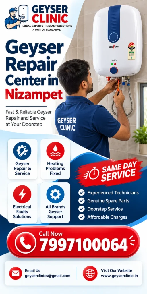 Geyser repair center in Nizampet – GEYSER CLINIC